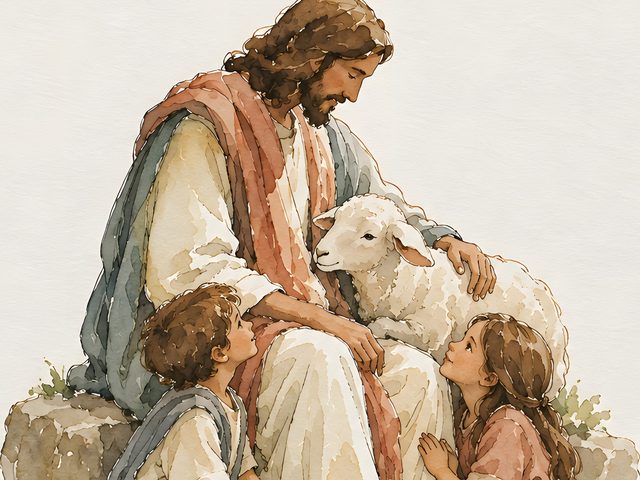Jesus Loves You, 1 John 4:19 watercolor print, close-up of the watercolor painting