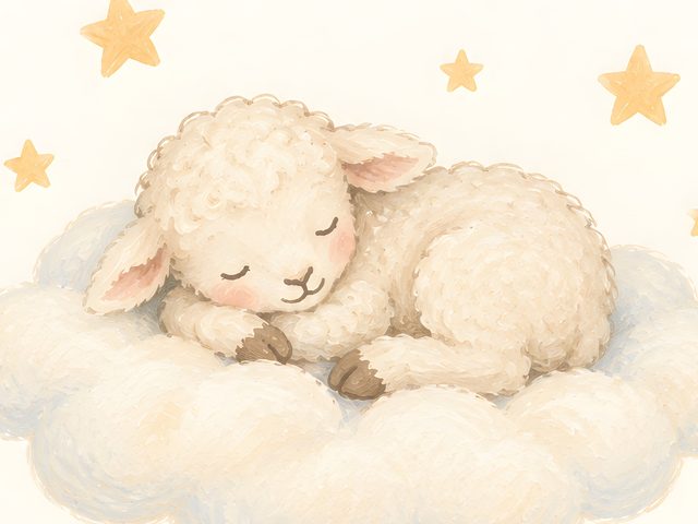 Lamb on a Cloud, Jeremiah 1:5 watercolor print, close-up of the watercolor painting