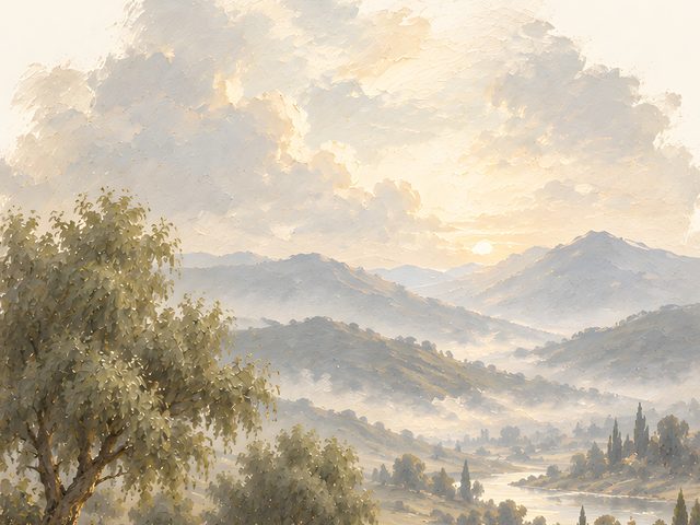 Shepherd on the Hillside, Jeremiah 3:15 watercolor print, close-up of the watercolor painting