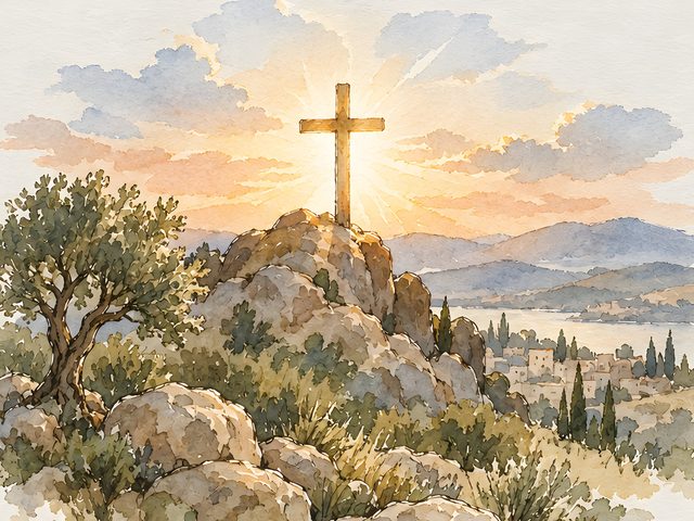 For God So Loved the World, John 3:16 watercolor print, close-up of the watercolor painting