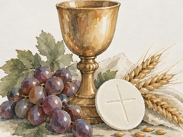 I Am the Bread of Life, John 6:35 watercolor print, close-up of the watercolor painting
