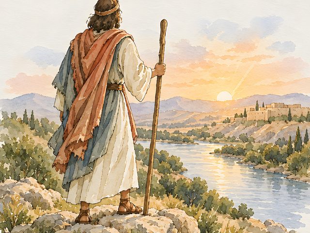 Be Strong and of a Good Courage, Joshua 1:9 watercolor print, close-up of the watercolor painting