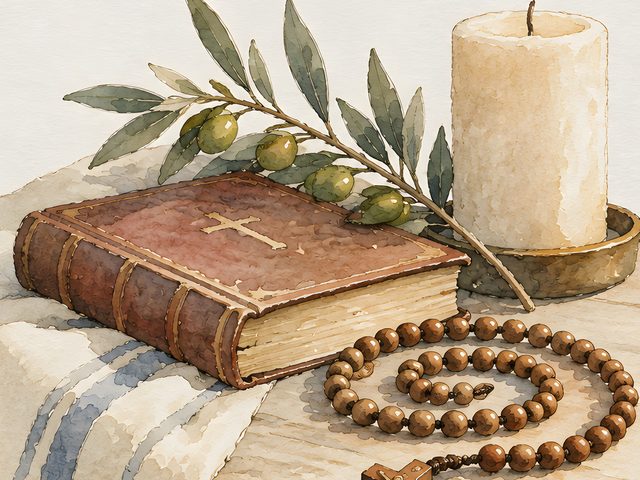 Magnificat, Luke 1:46 watercolor print, close-up of the watercolor painting