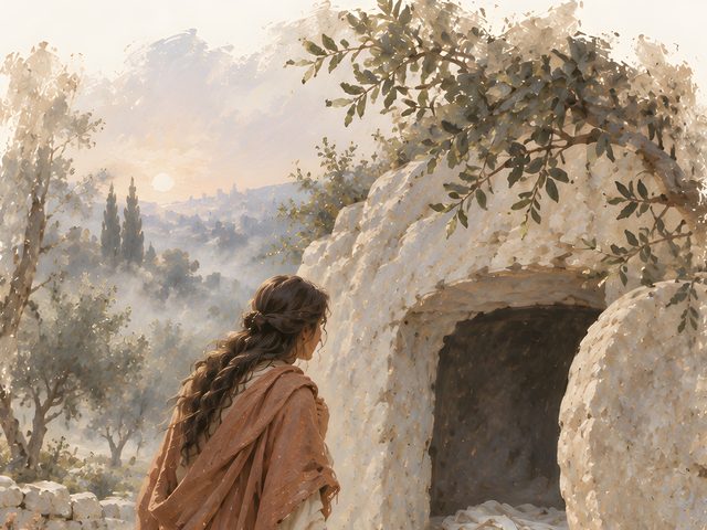 Mary Magdalene watercolor print, close-up of the watercolor painting