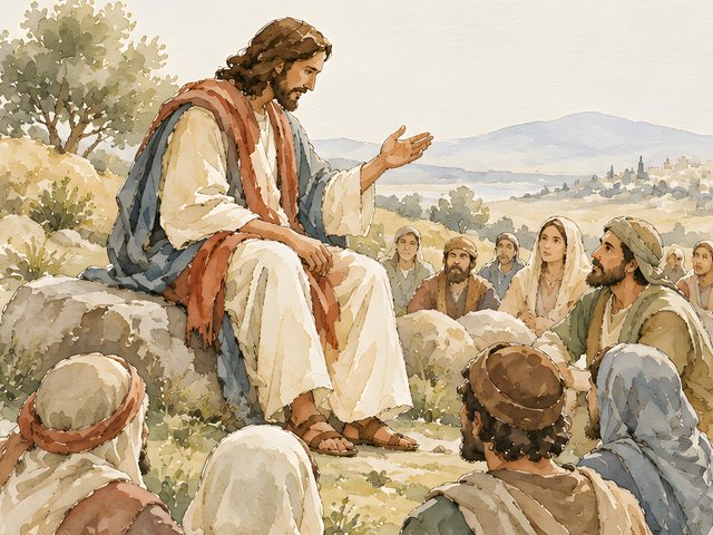 Beatitudes, Matthew 5:8 watercolor print, close-up of the watercolor painting