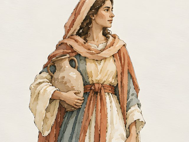 Virtuous Woman, Proverbs 31:25 watercolor print, close-up of the watercolor painting
