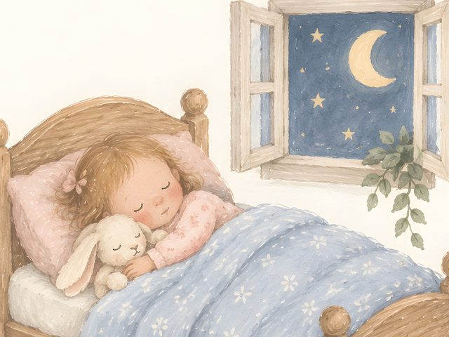 Sleeping Child, Psalm 4:8 watercolor print, close-up of the watercolor painting
