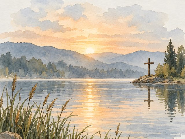 Be Still and Know That I Am God, Psalm 46:10 watercolor print, close-up of the watercolor painting