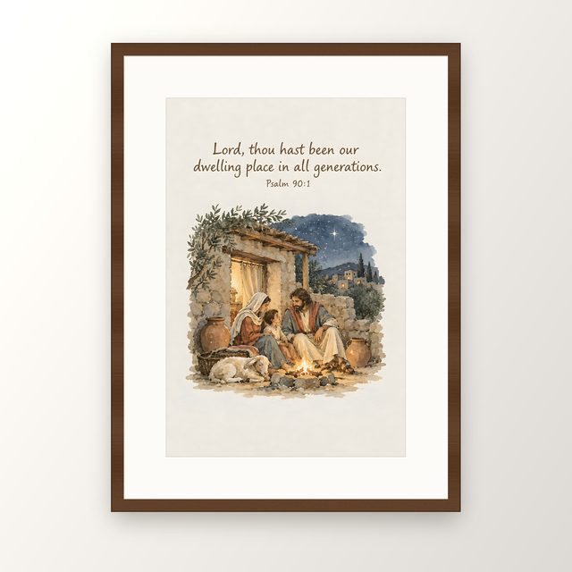 Our Dwelling Place in All Generations, Psalm 90:1 watercolor print, framed