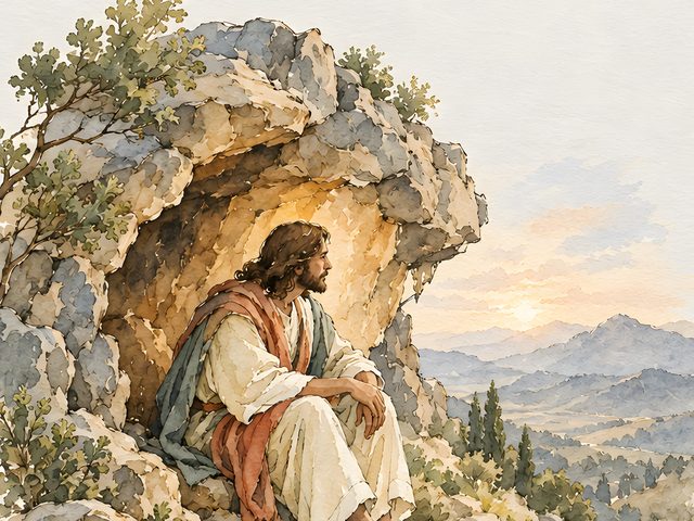He That Dwelleth in the Secret Place, Psalm 91:1 watercolor print, close-up of the watercolor painting