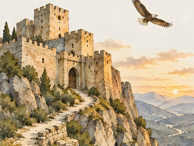 My Refuge and My Fortress, Psalm 91:2 watercolor print, close-up of the watercolor painting